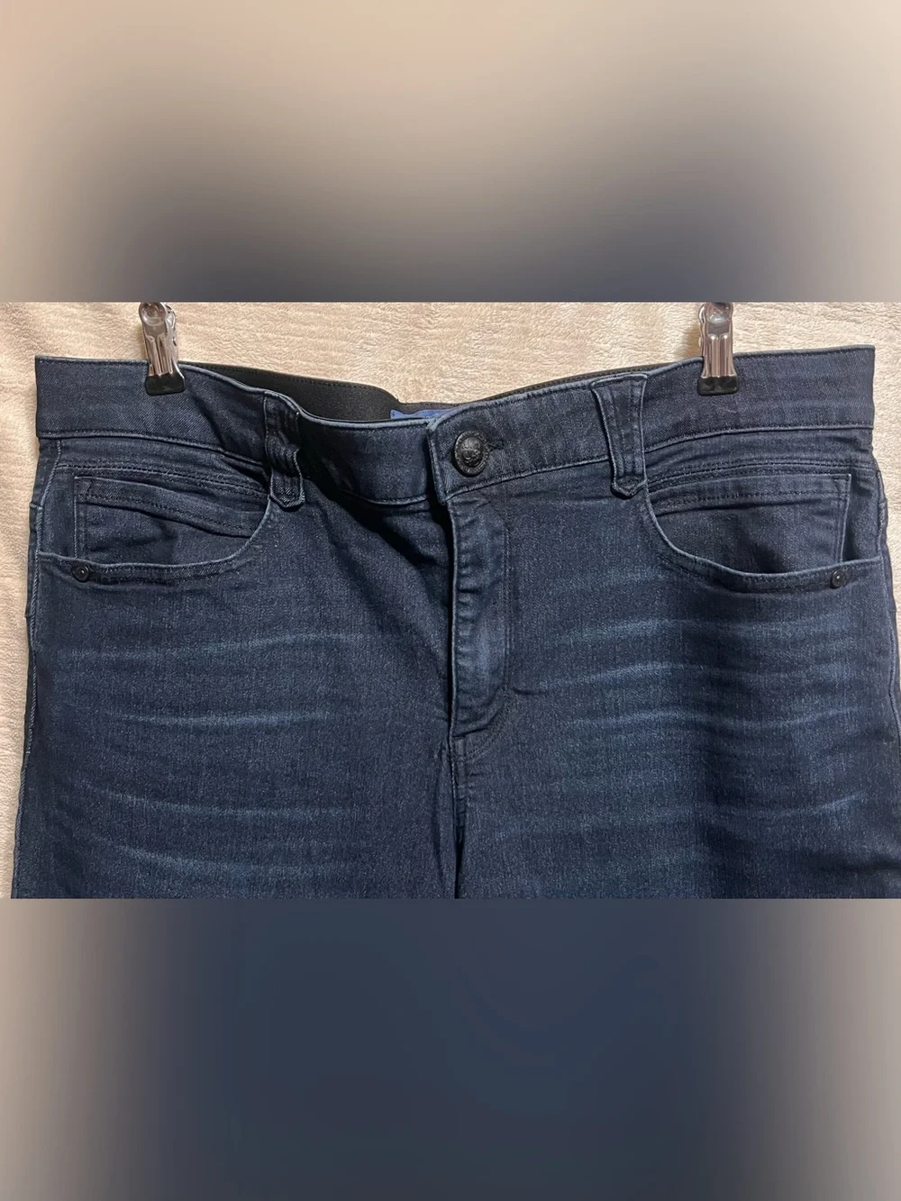 Democracy “Ab”Solution Dark Wash Petite Straight Slim Jeans 18P Stretch Denim - Picture 3 of 5